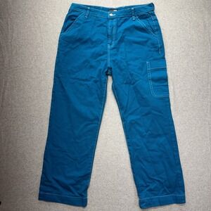 Fashion Nova Teal Blue Cargo Pants Women Size‎ 13 Cotton Utility Streetwear